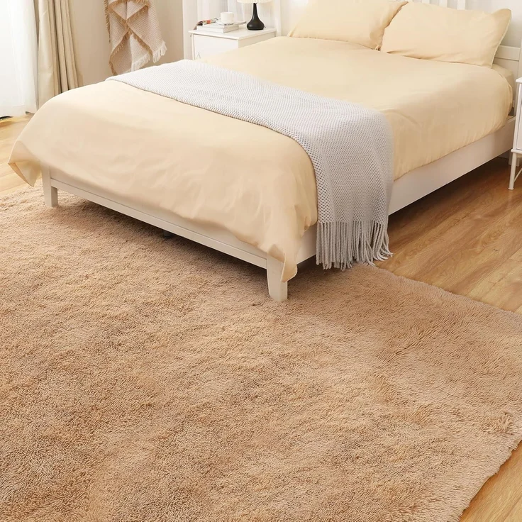 1 Stück Wohnzimmerteppich, superweich, rutschfest, 120x80 cm, Khaki – Bild 5