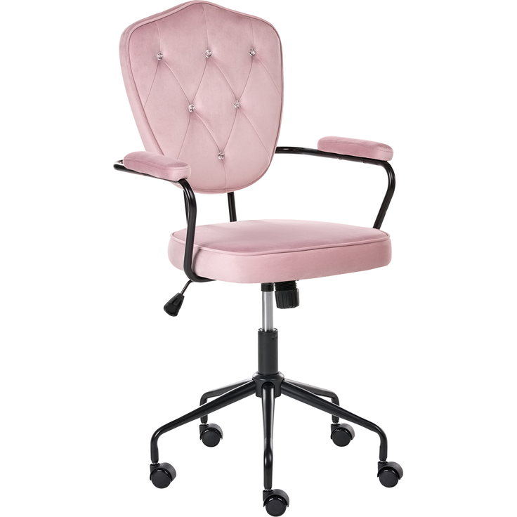 Schreibtischstuhl VELISSE Samtstoff Pastellrosa