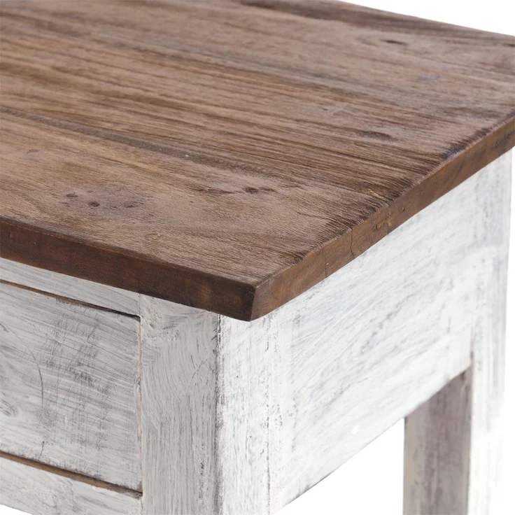 Telefontisch DRAWER 65 Mahagoni Recyclingholz, mit Schublade 05 weiß-natur – Bild 6