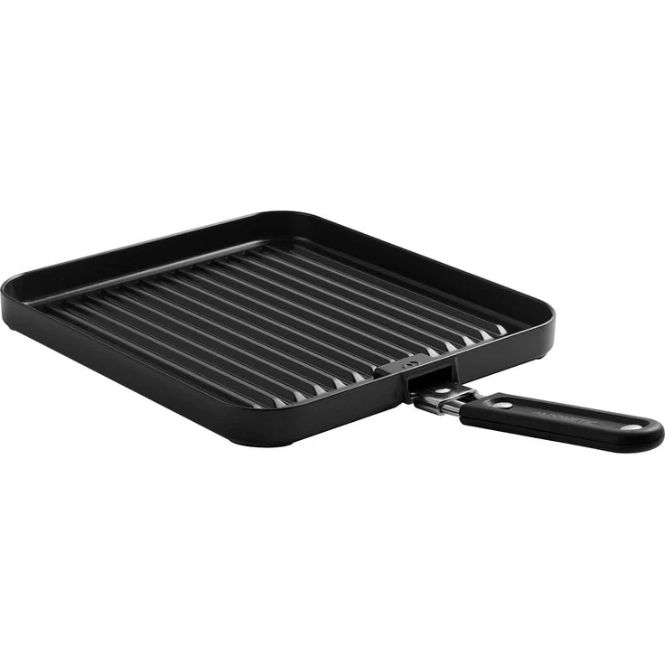 Cadac gerippte Universal-Grillplatte mit Griff für 2-Cook 3, Aluminium schwarz, 25 x 27 x 3,5 cm – Bild 1