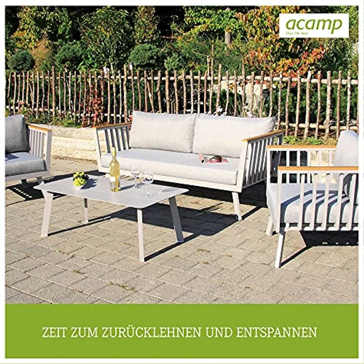 acamp Atmungsaktive Schutzhülle für Sitzgruppen, 295x210x70 cm, wetterfest, UV-geschützt, anthrazit, Typ 59273 – Bild 5