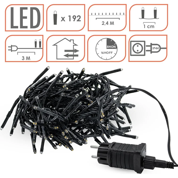 Spetebo LED-Lichterkette Büschel Lichterkette für Außen warm weiß, mit Timer und Netzstecker – Bild 3
