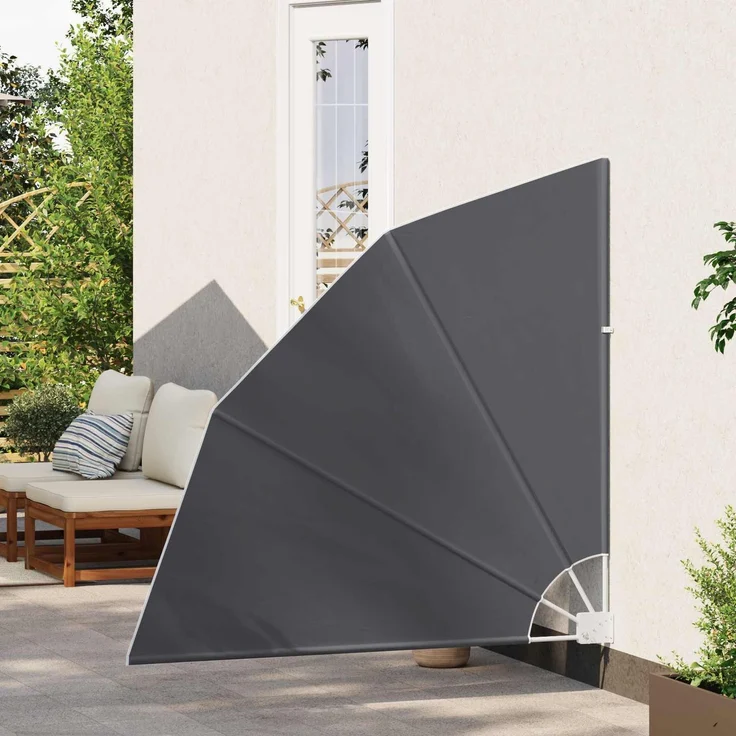 vidaXL Balkon Sichtschutz Rechteckig 140 x 140 cm Polyester Anthrazit 42000923 – Bild 3