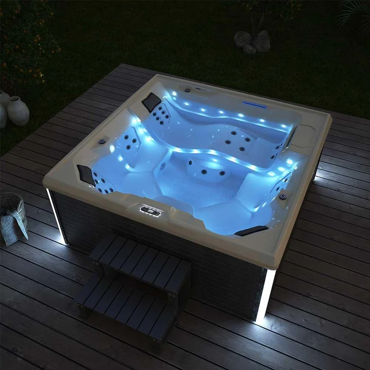 HOME DELUXE Outdoor Whirlpool STREAM BIG PURE - 207 x 207 cm für 5 Personen – Bild 5
