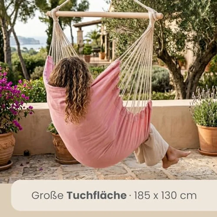 XXL Hängesessel Relaxsessel 185x130cm bis 150kg in Rosa – Bild 5