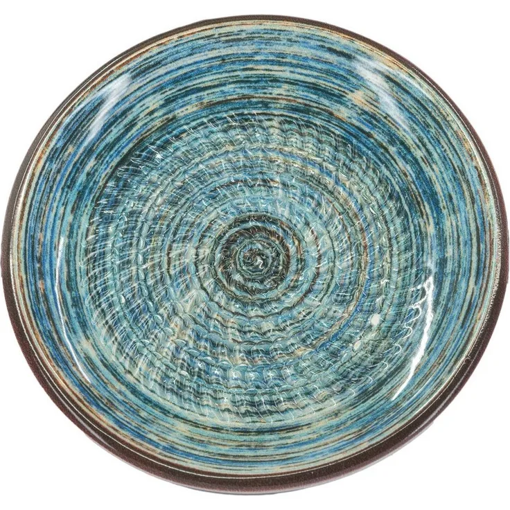 Kaladia Multireibe Reibeteller in braun/blau, Keramik, handbemalte Küchenreibe - Made in Spain