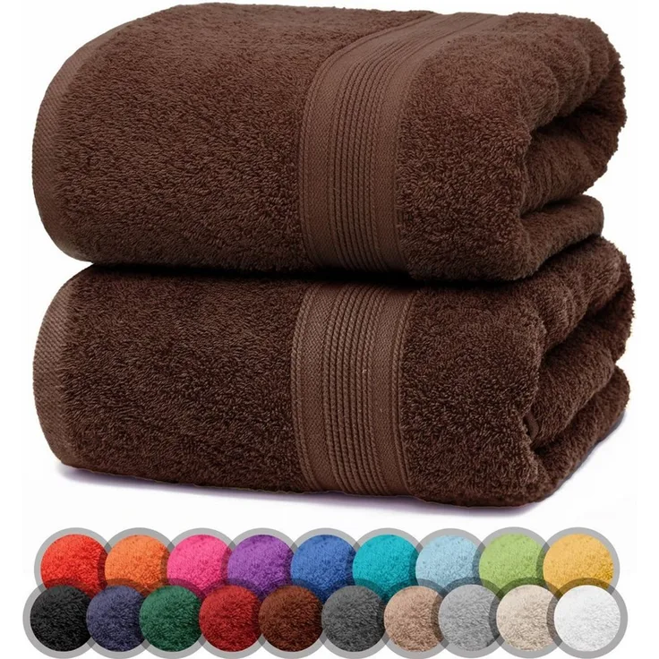 NatureMark Duschtücher Duschtuch 500gsm (2er-Set), 100% Baumwolle (2-St), Premium Qualität, DUSCHTUCH, Dusch-Handtuch, 70x140cm, Schoko braun