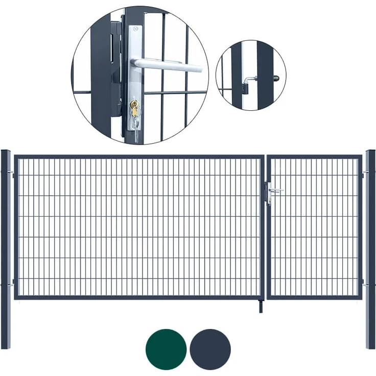 HOME DELUXE Doppelflügel Gartentor ADITUS - 120 x 350 cm Grün – Bild 1