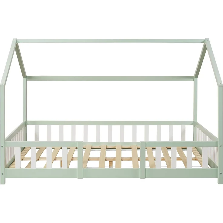 Kinderbett Sisimiut mit Matratze 120x200 cm Mintgrün / Weiß [en. casa] – Bild 5
