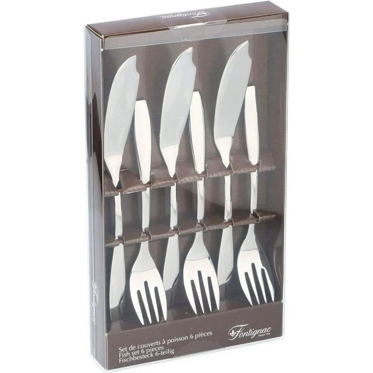 Fischbesteck Set 6tlg. Edelstahl Besteckset Fischmesser und Gabel Tafelbesteck – Bild 1
