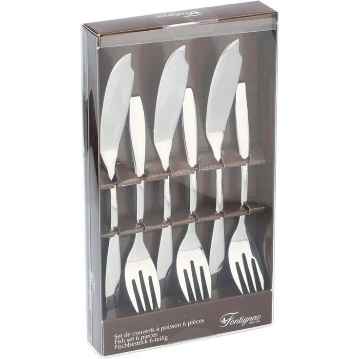 Fischbesteck Set 6tlg. Edelstahl Besteckset Fischmesser und Gabel Tafelbesteck