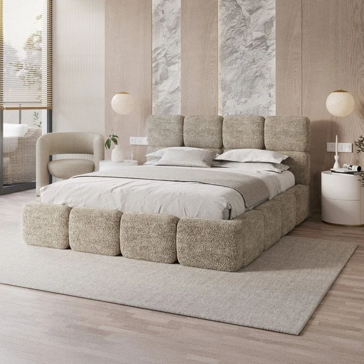 FDM Polsterbett CLOUDY Bettgestell Bett 140x200, 160x200, 180x200 cm Bestseller (verfügbar 140x200 160x200 180x200cm, Bettrahmen, Bett, mit großen gepolsterten Kopfteil, mit Bettkasten zum aufklappen), Hebbarer Metallrahmen, Bettkasten, ohne Matratze – Bild 1