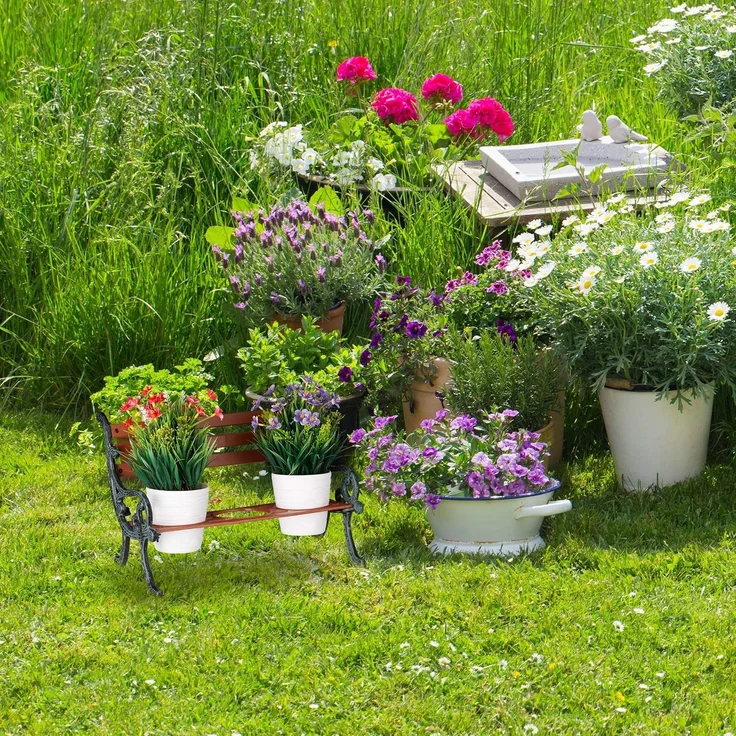 Relaxdays Mini Blumenbank – Bild 2