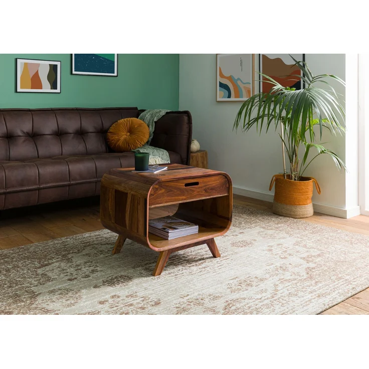 Couchtisch Sheesham 60 x 50 x 50 dunkelbraun lackiert MAILAND #230 – Bild 3