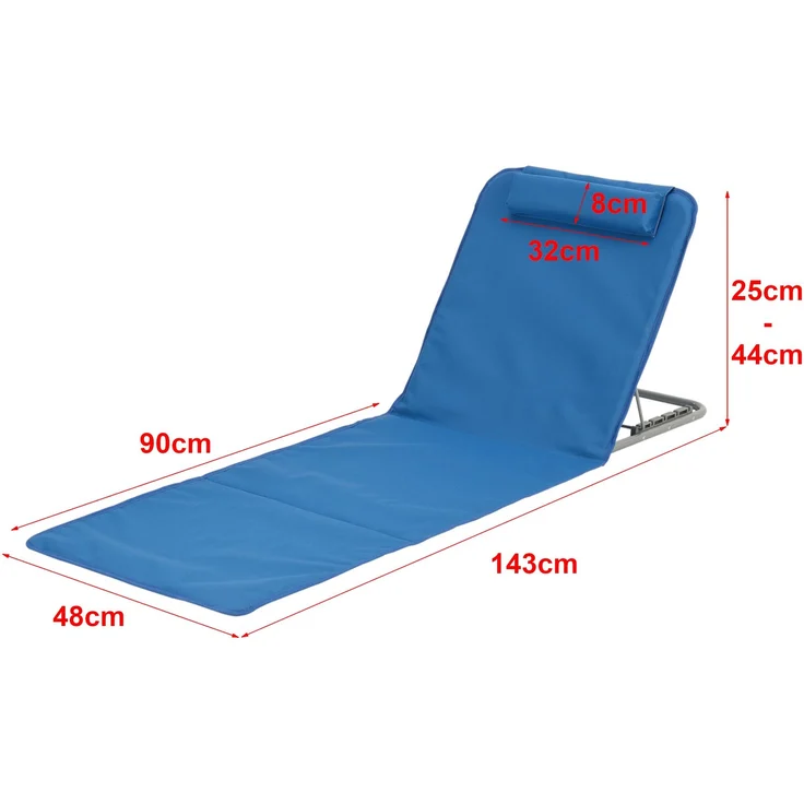 en. casa 'Donostia' Strandmatte, 2er Set, Stahl/Polyester Blau, 143x48 cm – Bild 3