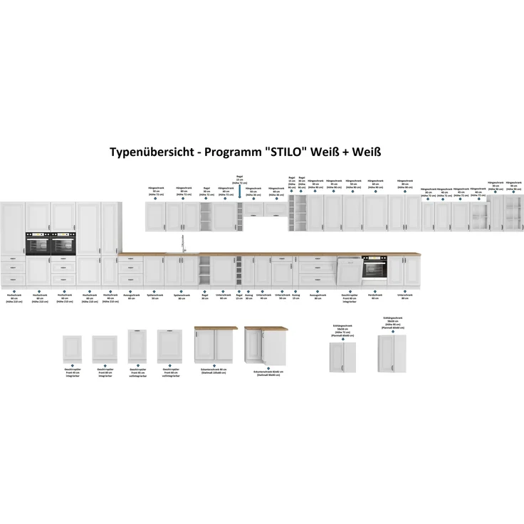 Landhaus Küche Stilo Weiß 350x210cm Küchenzeile Einbauküche Eckküche Winkelküche – Bild 11