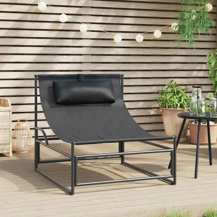 Gartenliege, Relaxliege Anthrazit 87x74x73 cm Stahl und Textilene