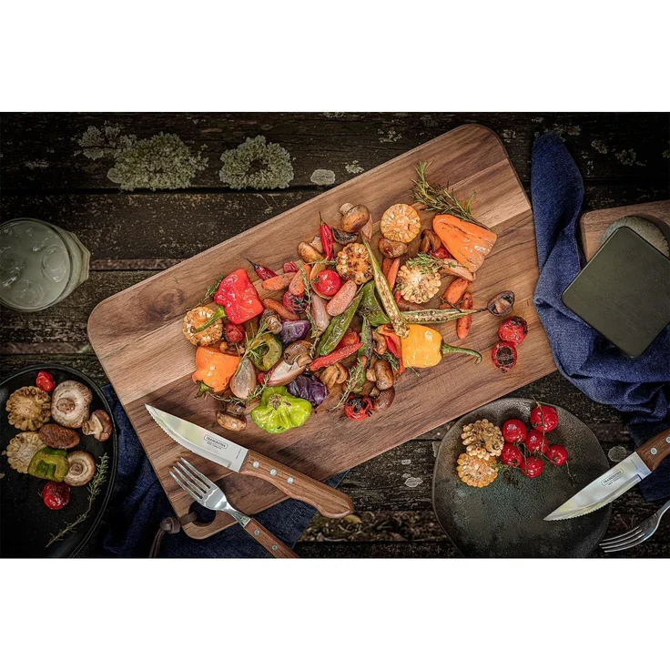 Tramontina Dynamic Steakmesser Jumbo, 4-teiliges Set, rostfreier Edelstahl, Holzgriff, 4 Steakmesser – Bild 5