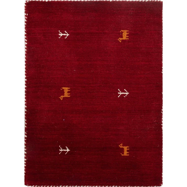 Gabbeh Teppich - Loribaft Softy - 90x60 cm - rot – Bild 1