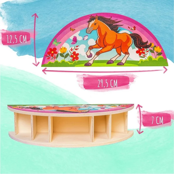 WAGOMA Stiftehalter aus Holz Schreibtisch Organizer mit farbenfrohen Motive pink – Bild 2