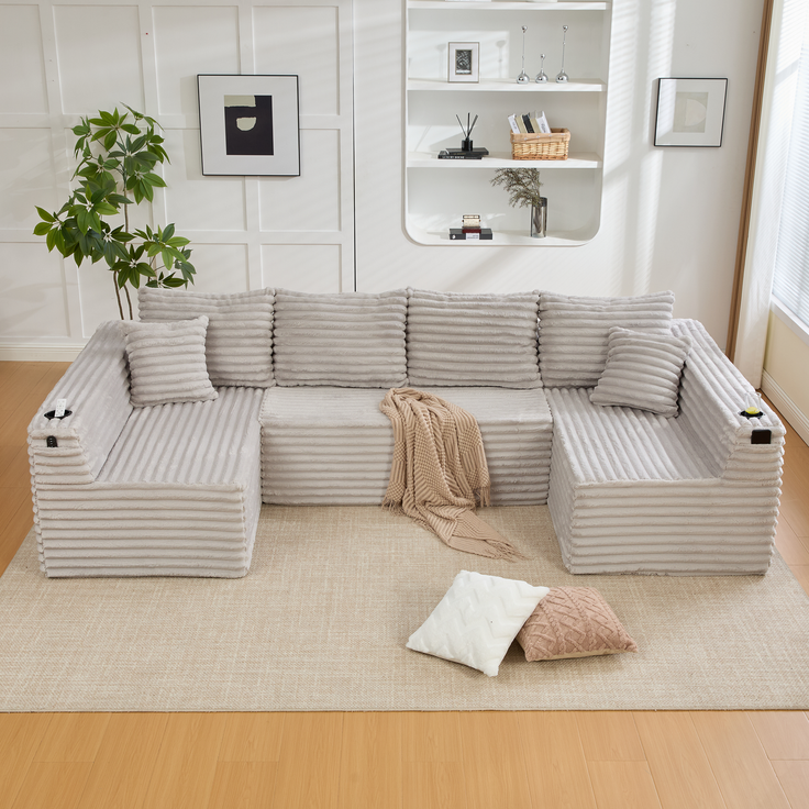 ZUBALIYA Wohnlandschaft 155x88 cm, mit Samtbezug, mit Cordbezug, mit breiten Armlehnen, mit Schaumstoffpolsterung – Bild 9