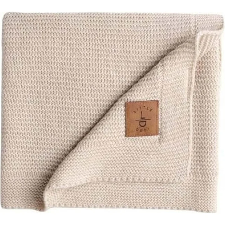 Babydecke Baby Strickdecke, Babydecke, Weich & Atmungsaktiv, 80x100cm, Beige, Little Dedi – Bild 1