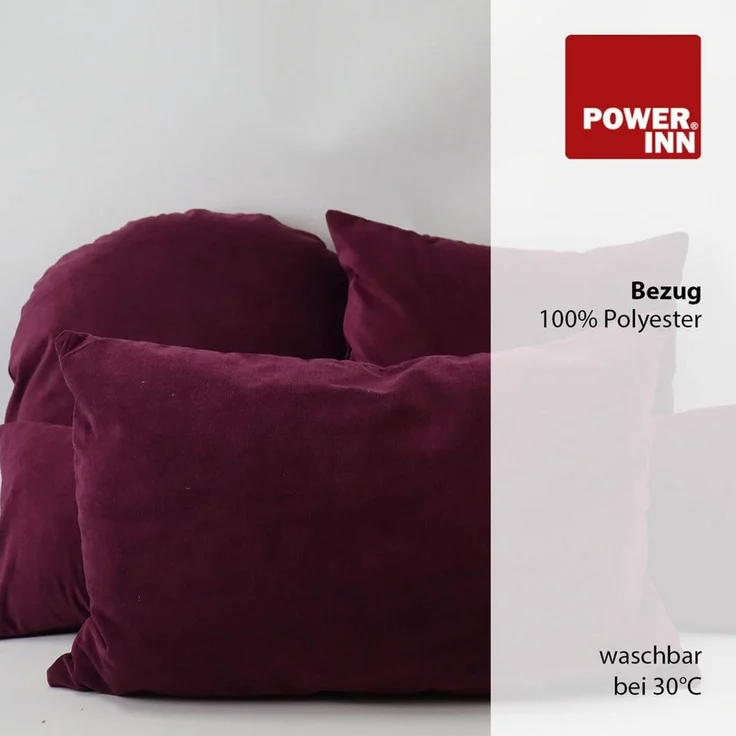 POWER INN Kissenbezug POWER INN Kissenbezug, 30x30cm, Lila, Samtstoff, Waschbar bei 30°C – Bild 3