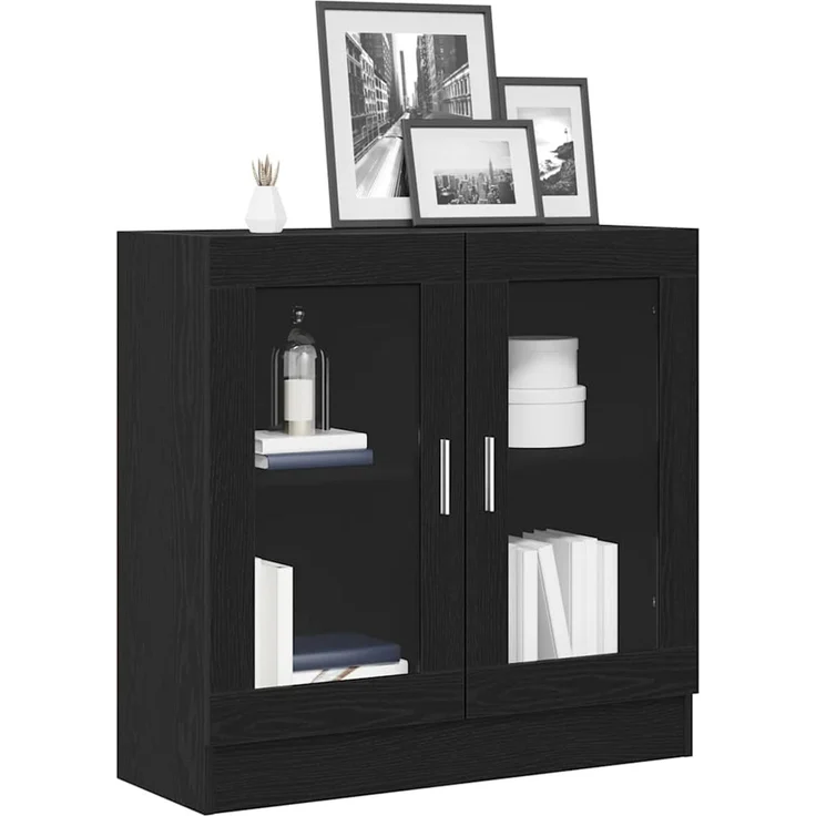 vidaXL Bücherregal 82,5 x 30,5 x 80 cm Schwarz Eichen-Optik 862518 – Bild 3