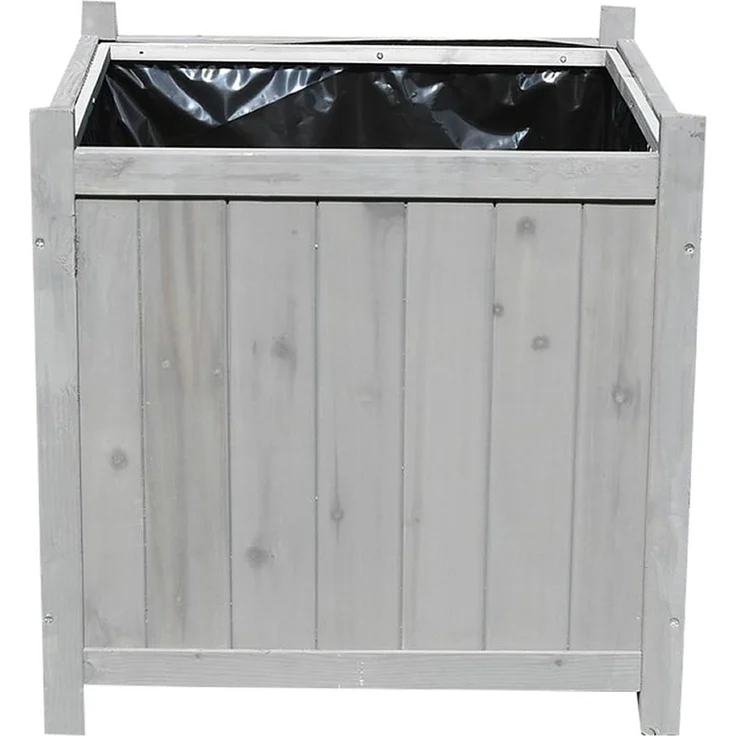 50x50 Blumenkübel Pflanzkasten Blumentrog Blumentopf Blumenkübel Übertopf grau – Bild 1