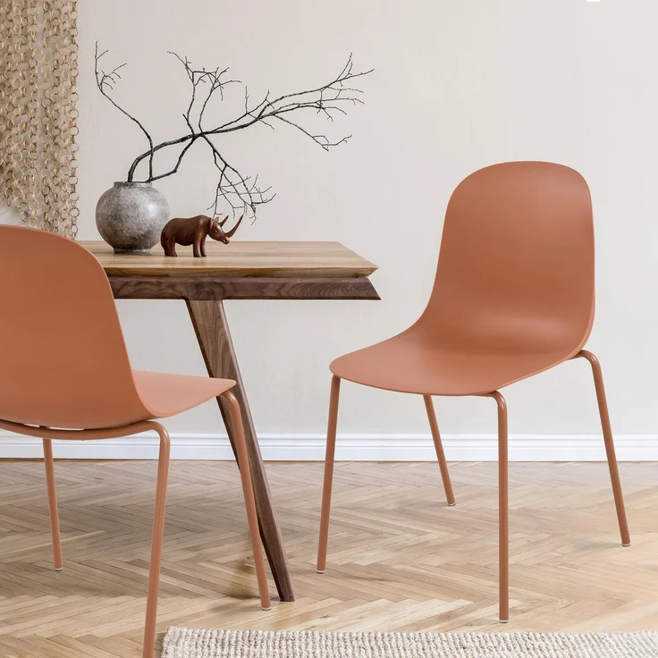 CLP 2er Set Stühle Hardin, stapelbare gartenstühle, wetterfest und UV-beständig,terracotta – Bild 2