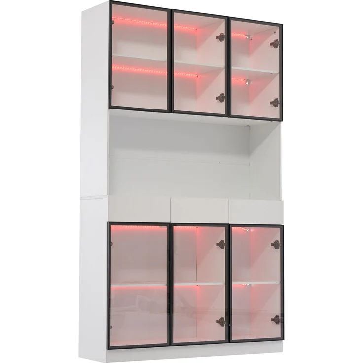 ZUBALIYA Schrank mit LED-Beleuchtung in Weiß, ideale Lösung für kleine Räume, robuste Verarbeitung, langlebige Materialien, einfache Selbstmontage, mit verständlicher Aufbauanleitung, si. (Modell 4) – Bild 21