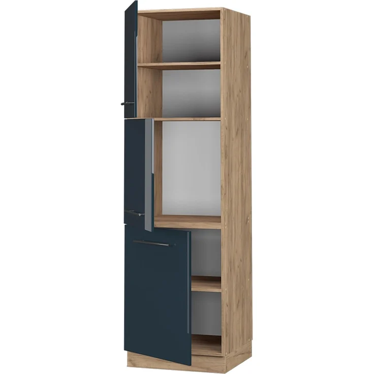 Herdumbauschrank Fame-Line Dunkelblau Hochglanz 60 cm Vicco – Bild 4