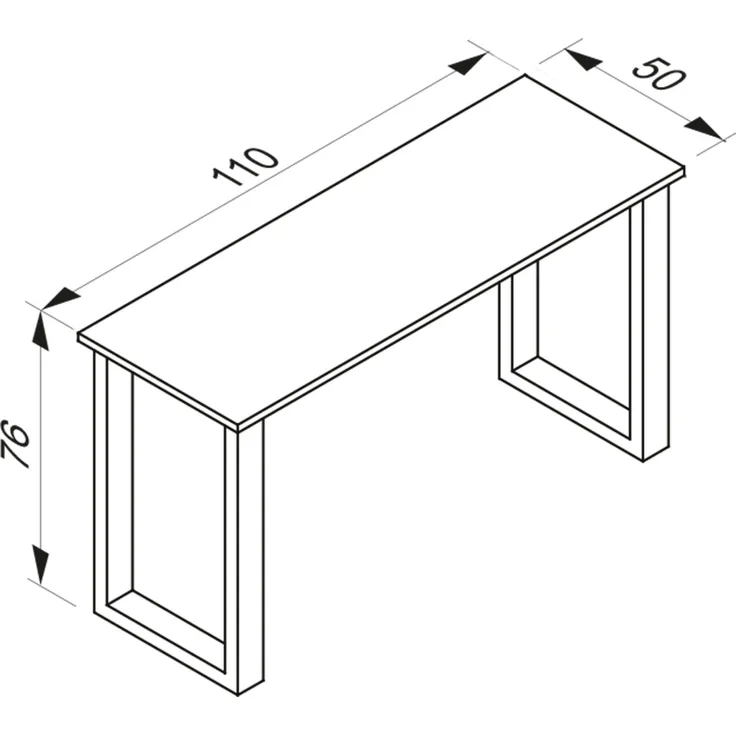 VCM Schreibtisch Lona 914637 Silber / Sonoma-Eiche H. 76 x B. 110 x T. 50 cm