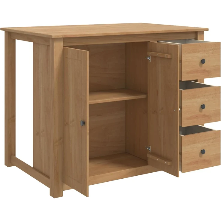 vidaXL Küchentrolley mit Tür PANAMA 2 pcs Honigwachs 112 x 77 x 90 cm 3425388 – Bild 3