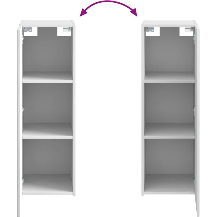 vidaXL Badezimmerschrank-Set 2 stk. Hochglanz Weiß 33 x 34,5 x 100 cm 3406117 – Bild 9