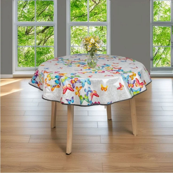laro Tischdecke rund 140 cm wachstuchtischdecke Tischdecke abwaschbar – Bild 2