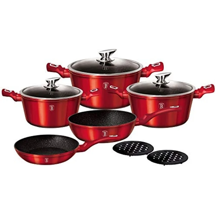 Berlinger Haus Berlinger Haus Satz Granittöpfe Red Metallic Line 10 Elemente 8750 – Bild 1