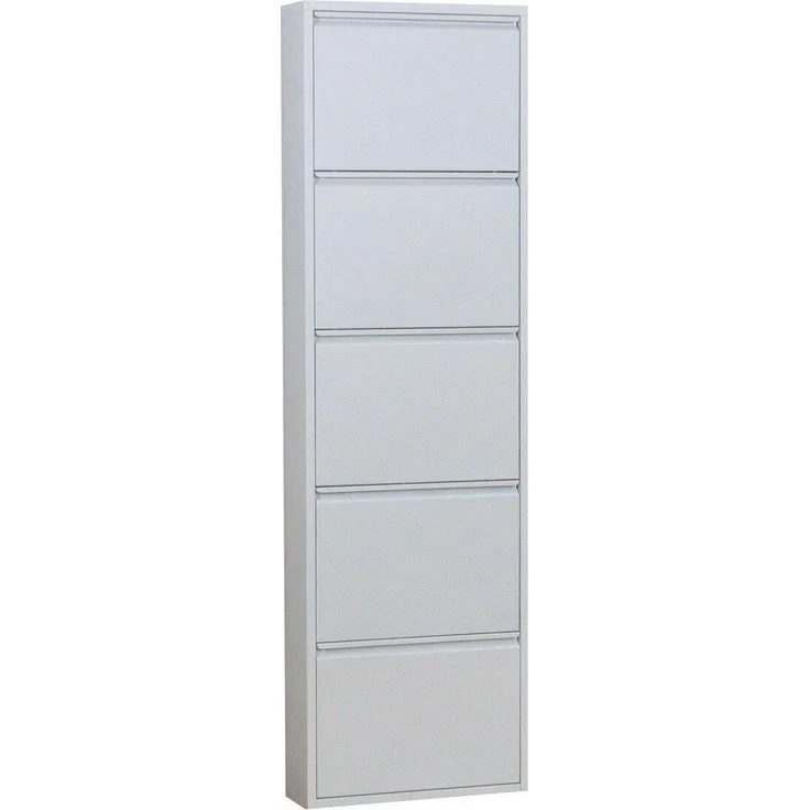 ebuy24 Schuhschrank Pisa Schuhschrank mit 5 Klappen/ Türen in Metall w