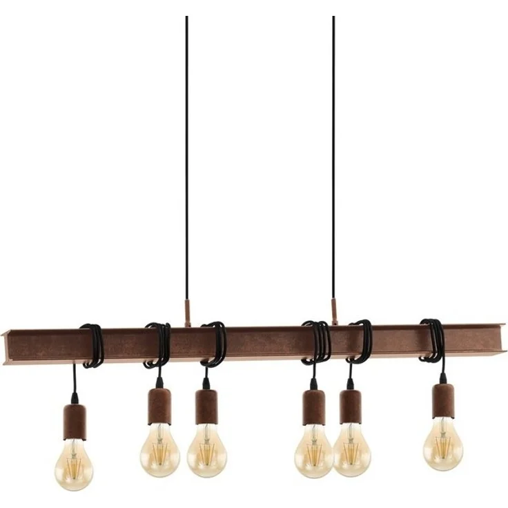 Eglo Townshend 4 Pendelleuchte, 220-240V, E27, antik-braun (49859) – Bild 4