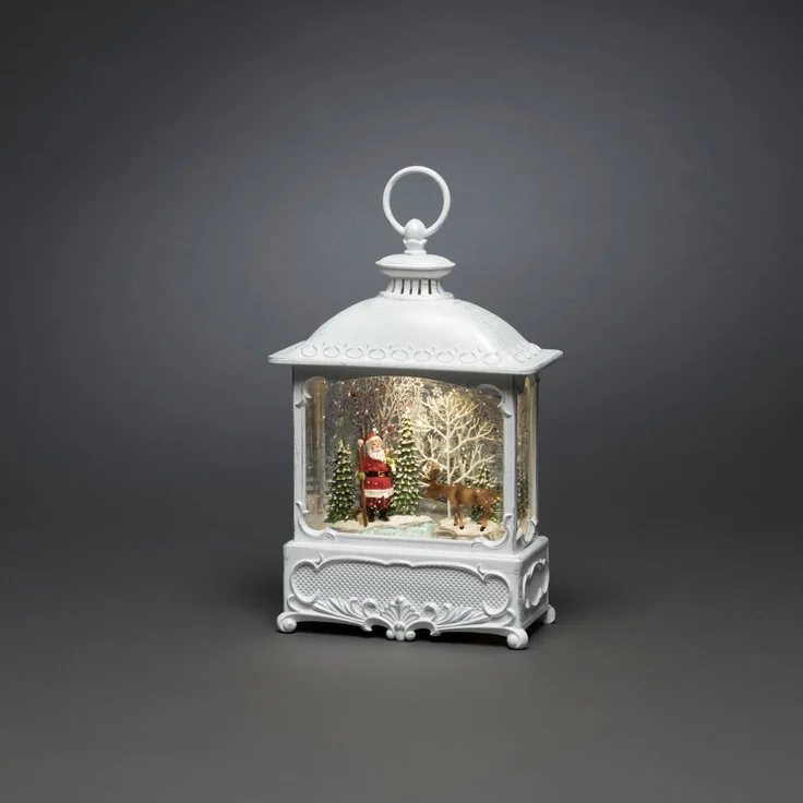 Konstsmide Wasserlaterne Weihnachtsmann , Elch beleuchtet, 18 x 8,6 x 30 cm – Bild 2