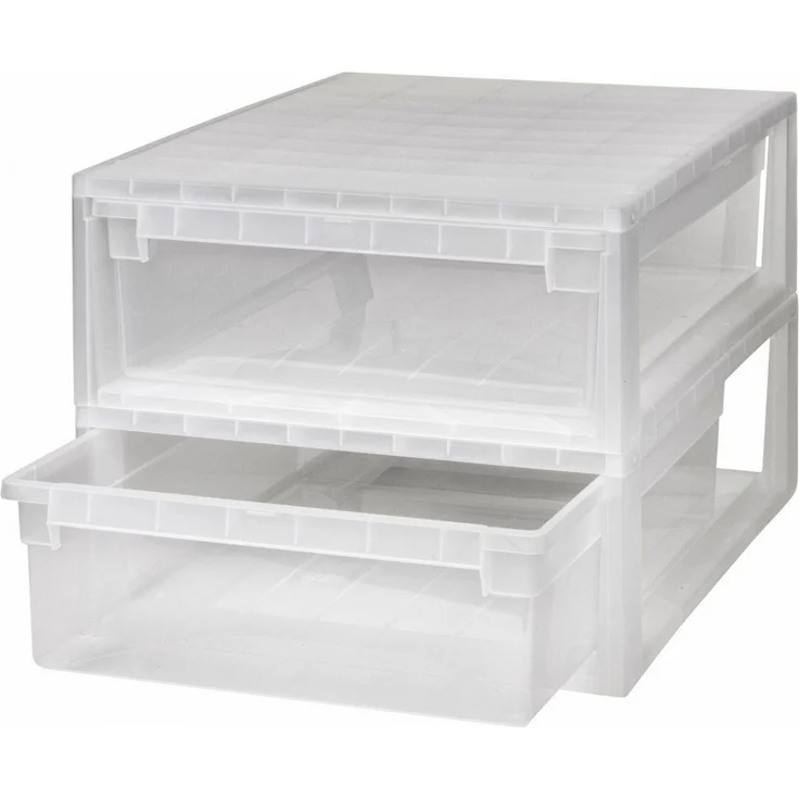 KreLeo Schubladenbox Set: 2 x Größe 52 XL, in Transparent, 22 Liter Volumen – Bild 2