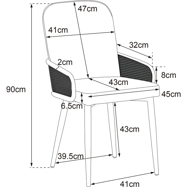 Merax Esszimmerstuhl aus Samt, 4er-Set, Rattan-Design, Wohnzimmer, Schlafzimmer, Mit vier Metallbeinen (Holzmaserungseffekt), Grau – Bild 4