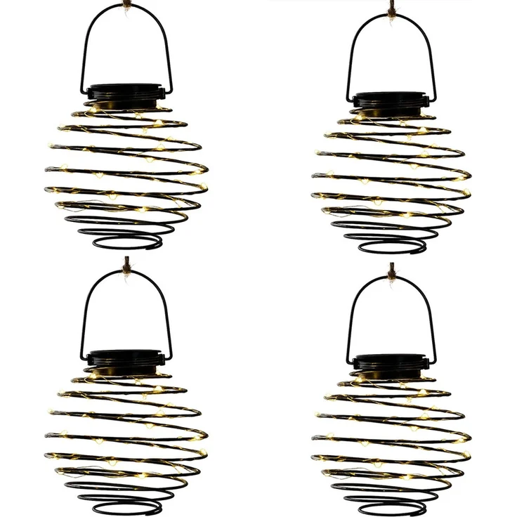 4er Set LED Solarleuchte, Bienennest, anthrazit, D 15 cm – Bild 1