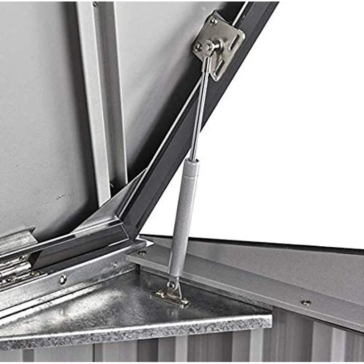 Duramax Mülltonnenbox für 2, Unterstand für 2 Mülltonnen mit Öffnung von oben und abschließbaren Doppeltüren, Lagerunterstand aus Metall, Verstecke für rollende Mülltonnen, Anthrazit – Bild 10