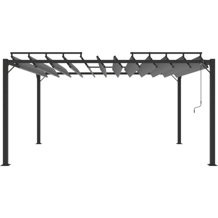 vidaXL Pergola mit Lamellendach 3x4 m Anthrazit Stoff und Aluminium 313929 – Bild 7