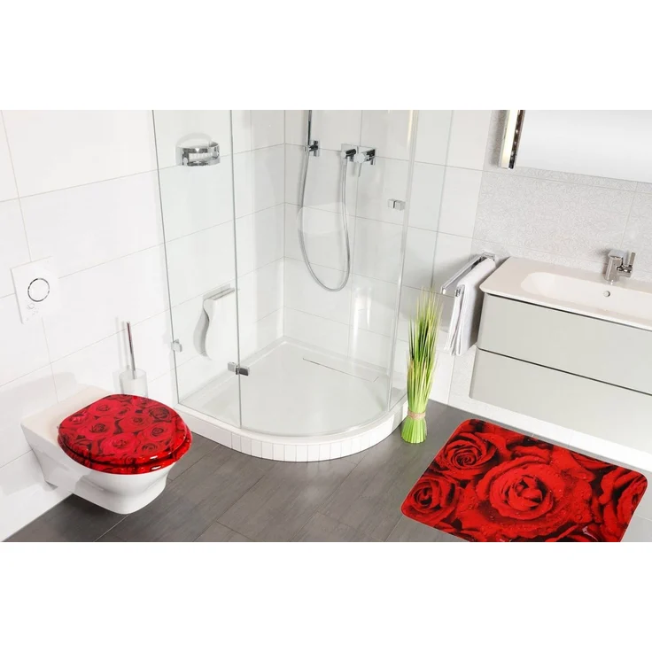 Sanilo Badematte Rosen, 50 x 80 cm, sehr weich, rutschfest, waschbar und schnelltrocknend, Polyester – Bild 2