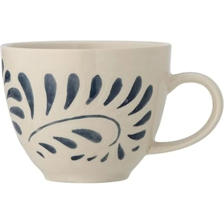 Bloomingville Tasse Heikki, Steingut, in Beige/Blau, 240ml