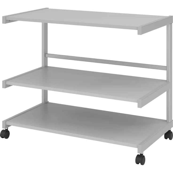bümö Aktenwagen mit Rollen als fahrbare Ablage von Aktenordner & Co in grau, 18B3-5 – Bild 7