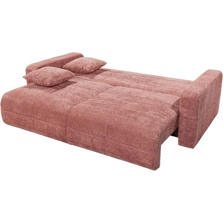 Schlafsofa Bullet von ED Exciting Design – Komfortables Mikrofaser-Sofa mit Nosagfederung Farbe Coral, Bettkasten und Liftbeschlag – Bild 3