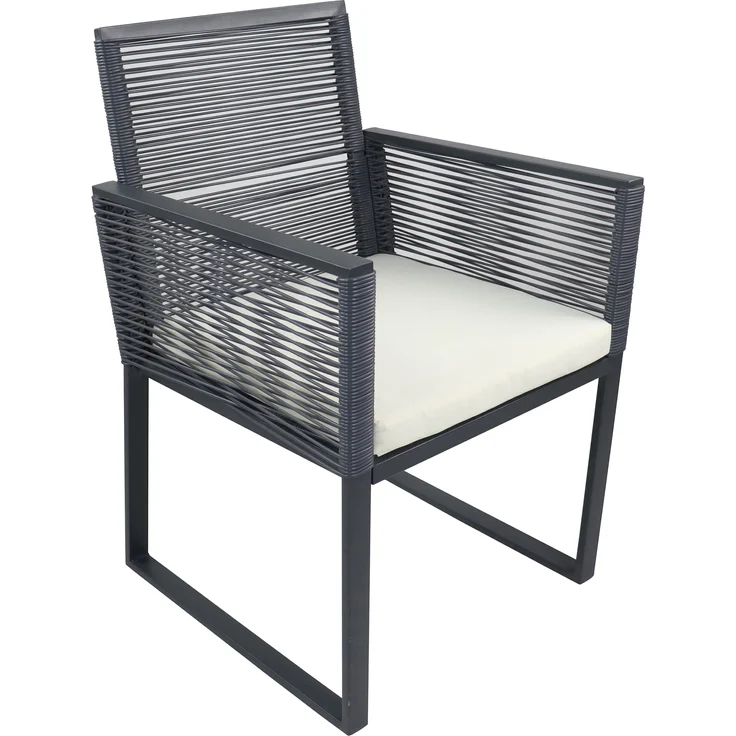 VCM Gartenmöbel-Set Fidola 920286 Schwarz H. 86 x B. 151 x T. 53 cm – Bild 4